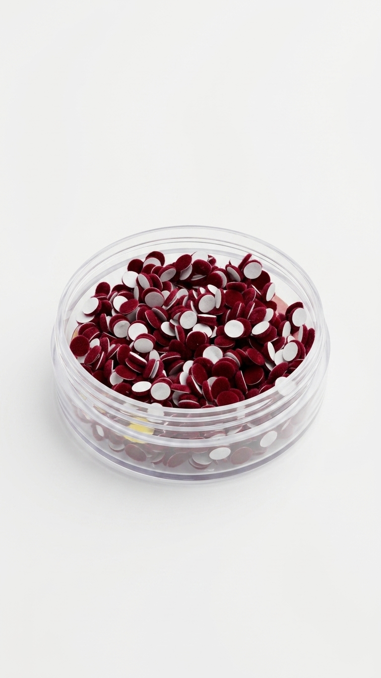 Dark Red Velvet Bindi Box – Round Bindis