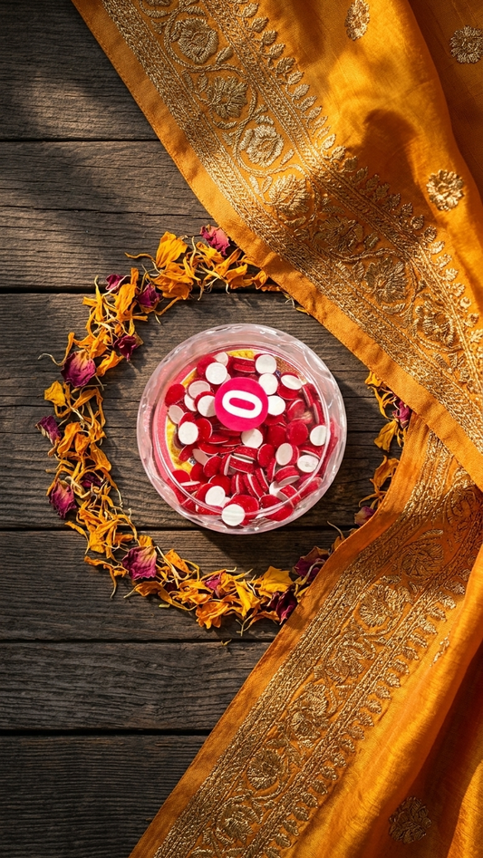 Red Bindi Tika Set — Classic Round Bindis for Festive Wear