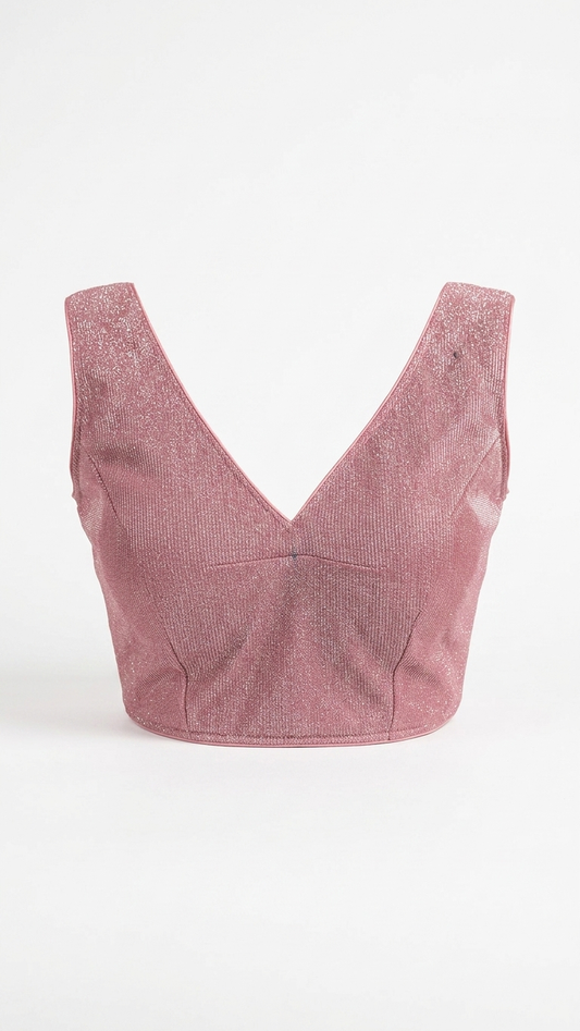 Rose Pink Shimmer Fabric Saree Blouse – Bust 36 Waist 30