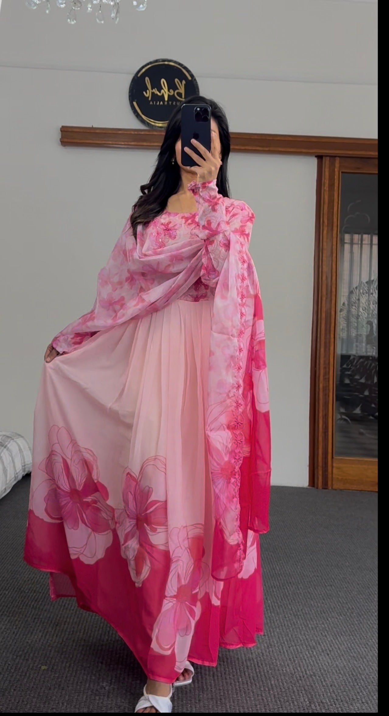 Pink Anarkali set