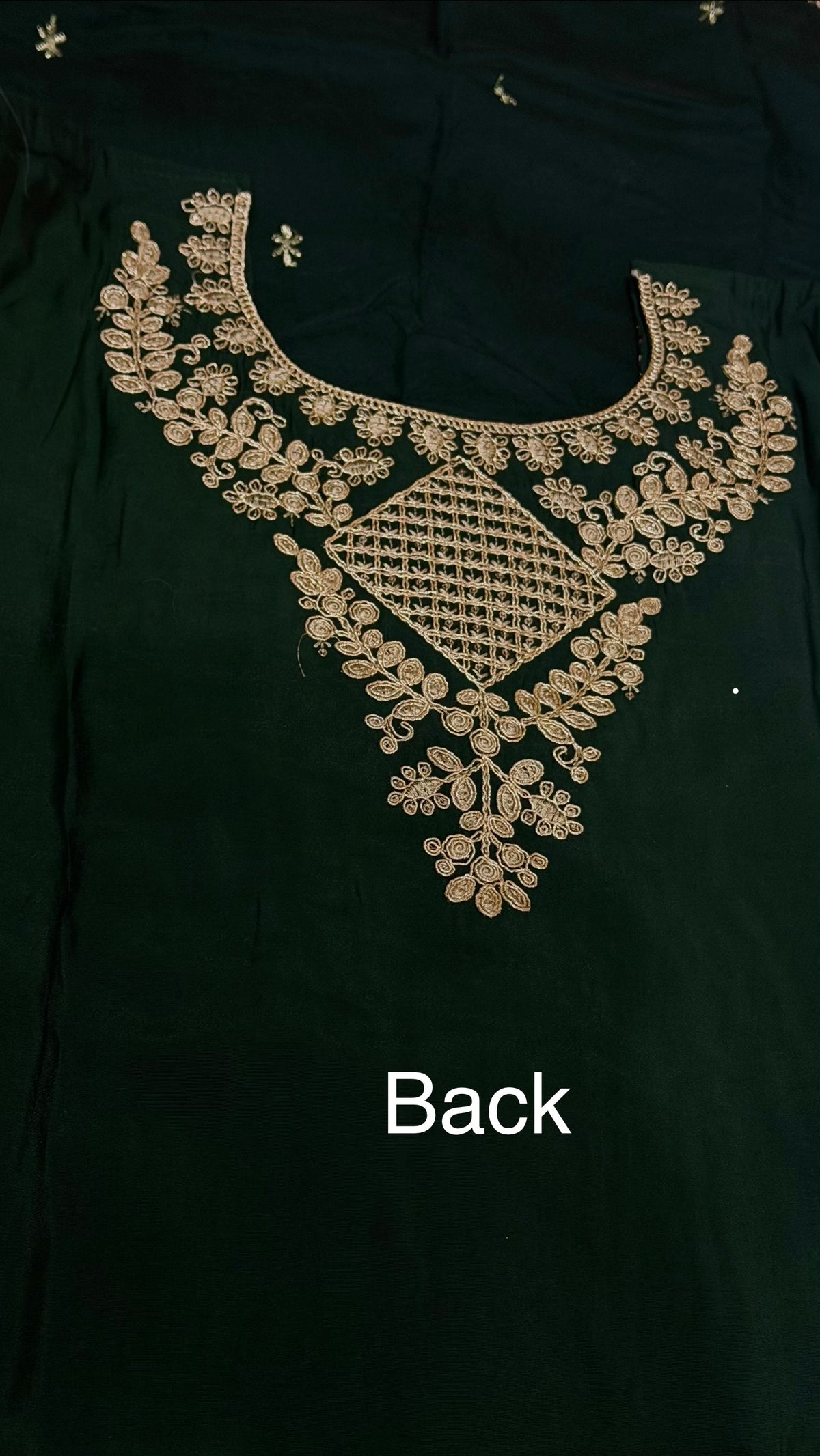 Emerald Gold Silk Kurti Set