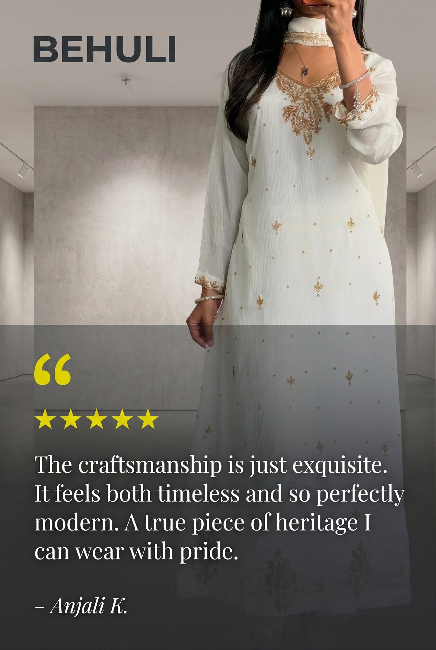 A line Kurti set in white