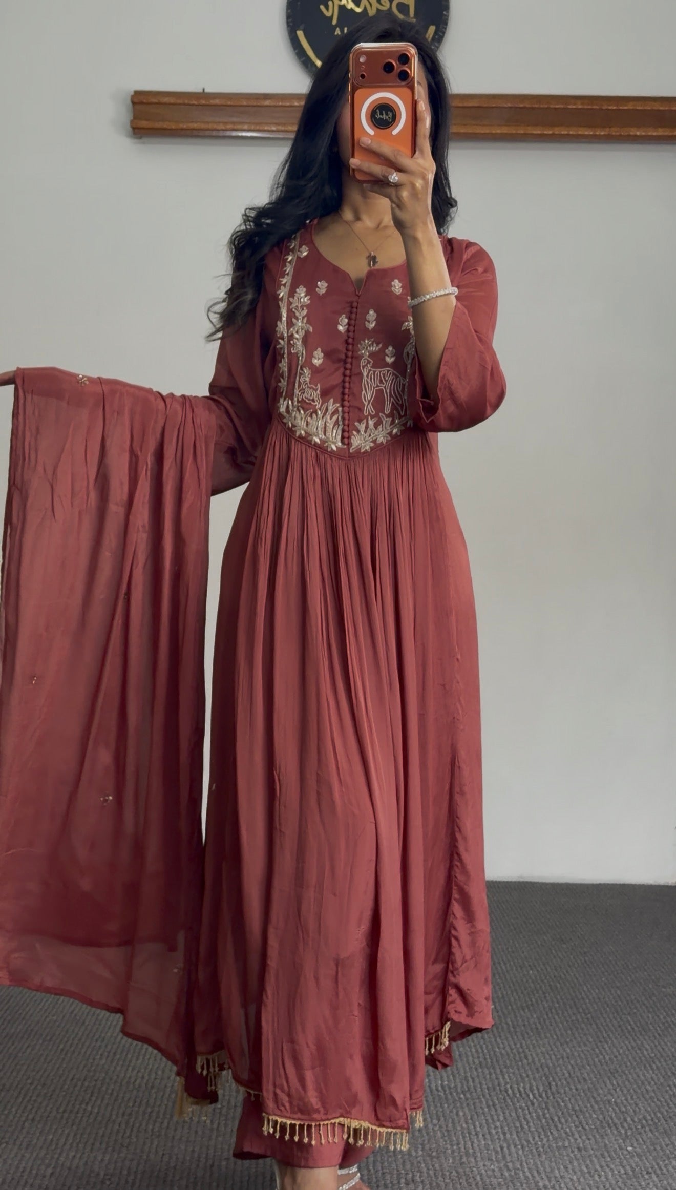 Pure Chiffon Anarkali set
