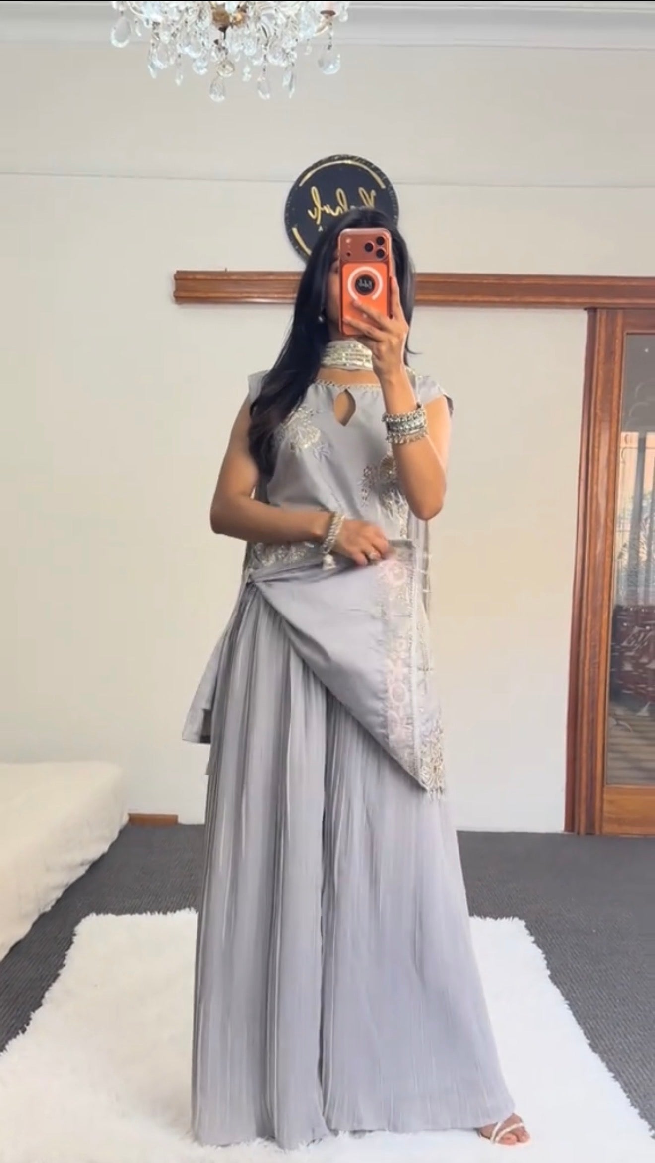 Sleeveless short Kurti set
