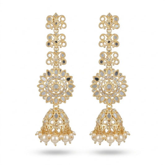 Oxidised Silver Jhumka & Pearl Drops