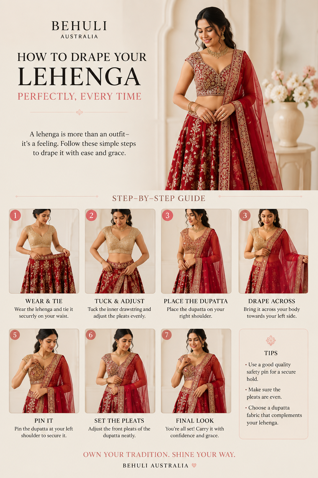 Lehenga Dupatta Draping: 10 Styles