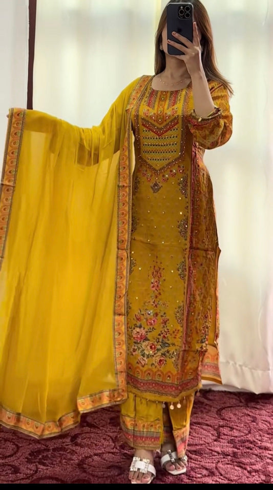 Yellow festive kurti set for Indian and Nepali wedding events in Australia