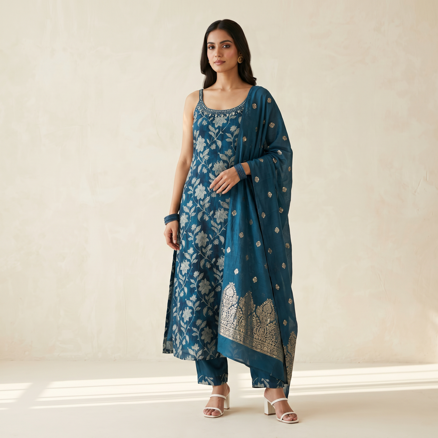 Sleeveless Kurti Set