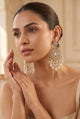 Pearl Kundan Chandbali Earrings - Gold Plated Statement Jewellery
