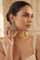 Gold Kundan Pearl Statement Chandbali Earrings