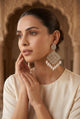 Gold Kundan Chandbali Earrings with Pearl Drops