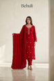 Red Velvet Kurti Set with Gota Patti Embroidery