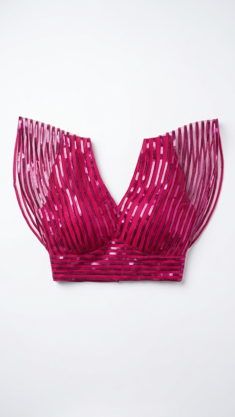 Fuchsia Sequin Net Blouse