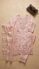 Blush Chikankari Organza Kurti Set