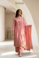 Pink Zari Silk Kurti Set