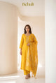 Mustard Zari Mix Silk Kurti Set
