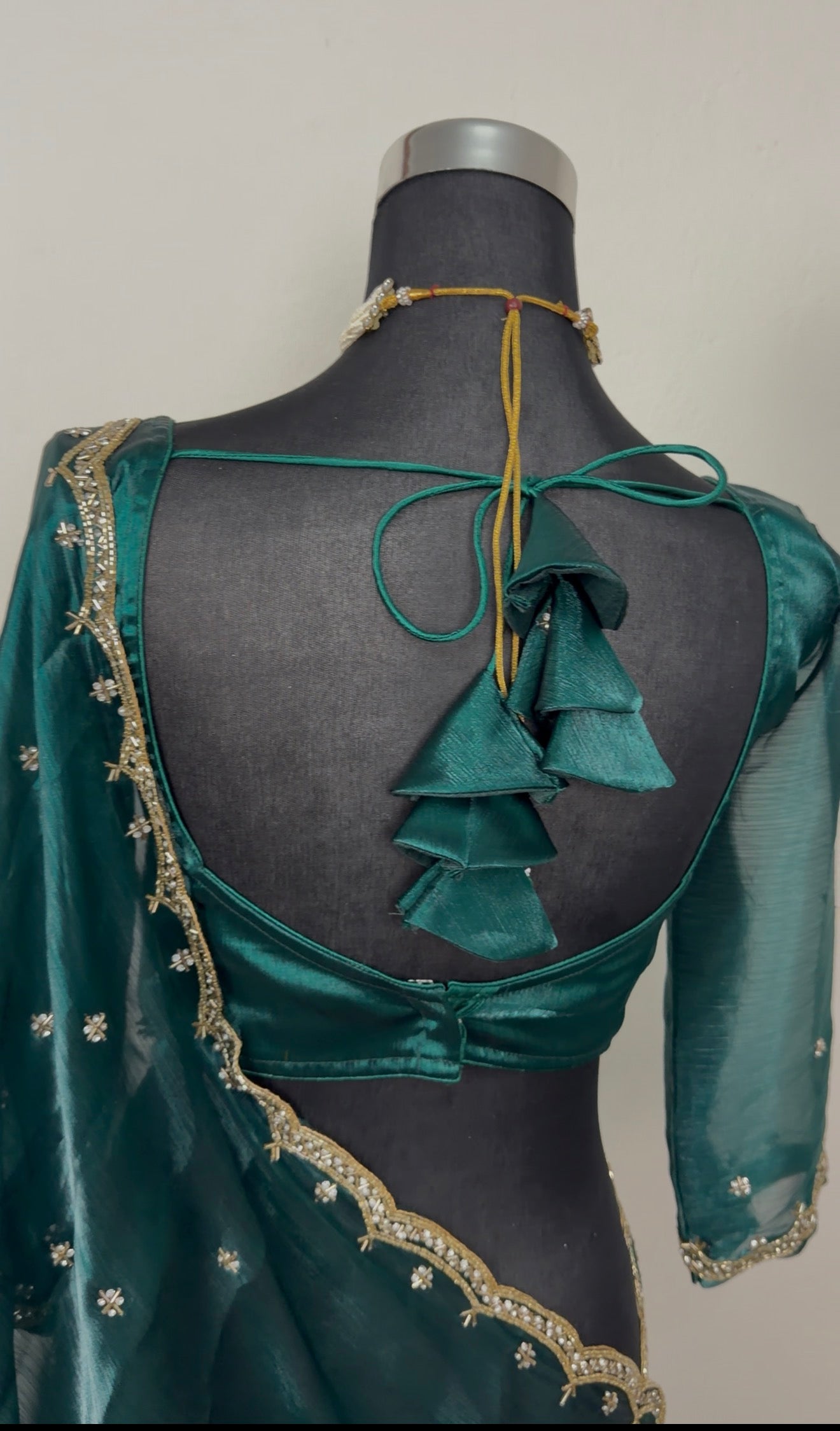 Teal Zari Fendy Fabric Silk Saree