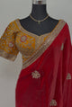 Crimson Zardozi Shimmer Silk Saree