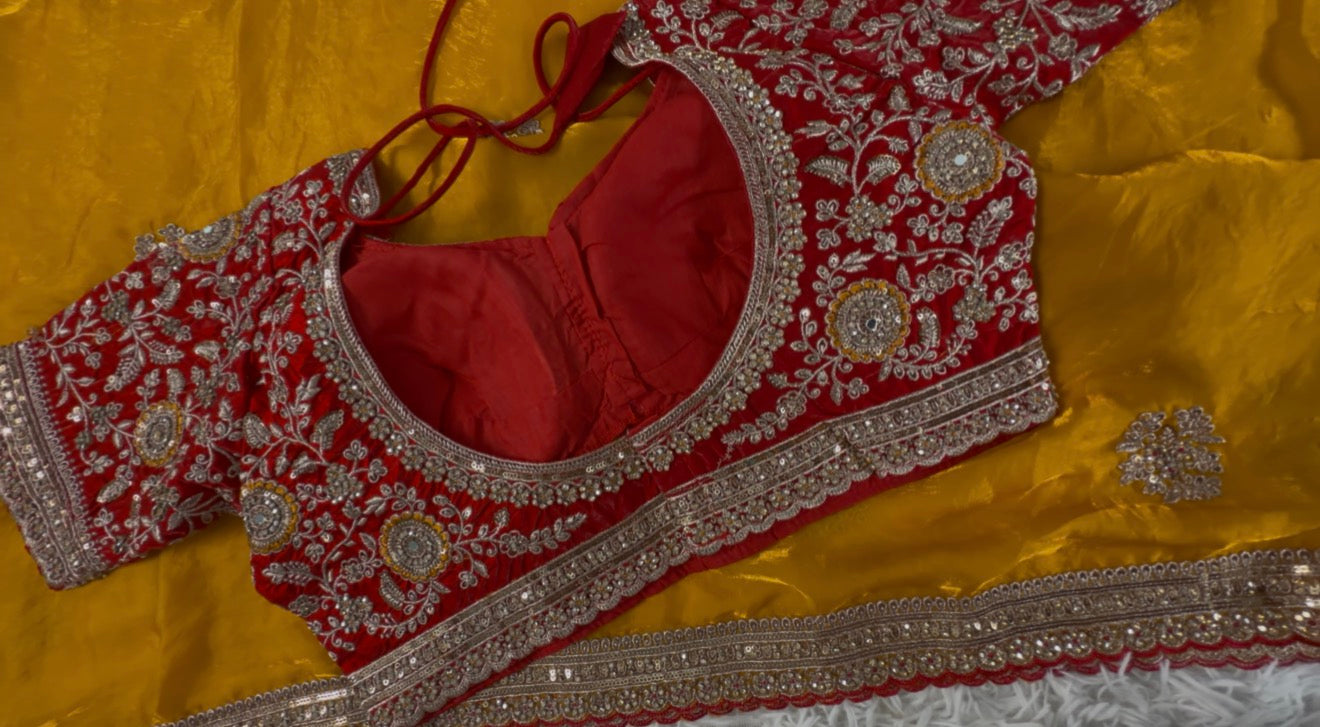 Mustard Zari Shimmer Silk Saree
