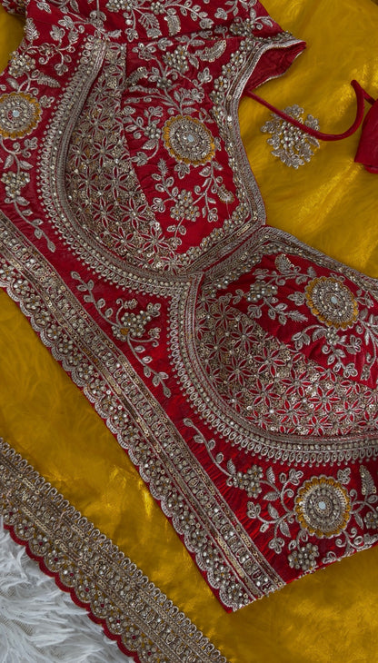 Mustard Zari Shimmer Silk Saree