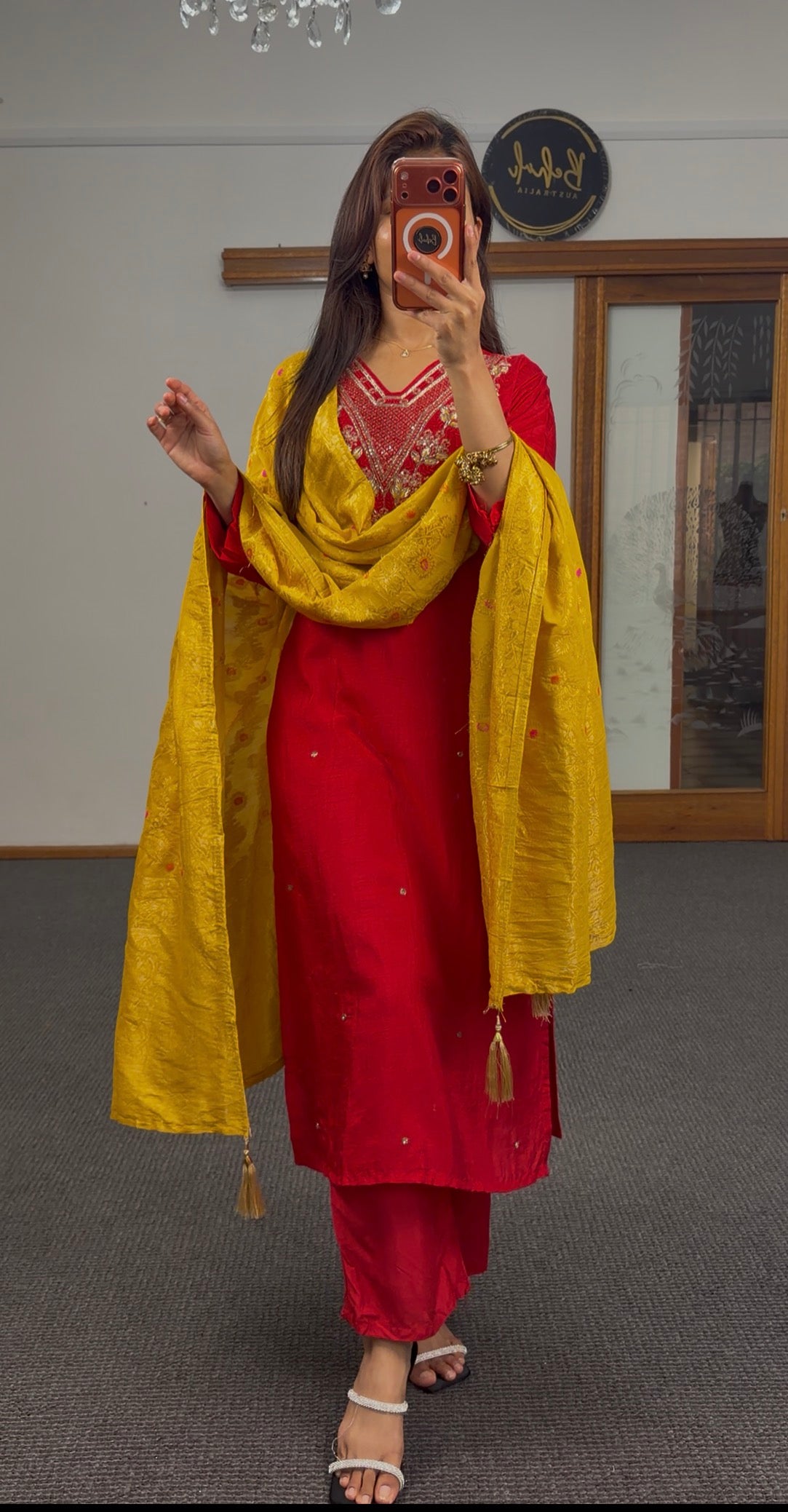 Fuchsia Zari Dola Silk Kurti Set