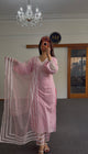 Baby Pink Linen Kurti Set with Chikankari Embroidery & Organza Dupatta