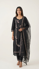 Black Resham Silk Kurti Set