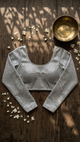 Silver Shimmer Saree Blouse | Bust 32 Waist 26 | XS