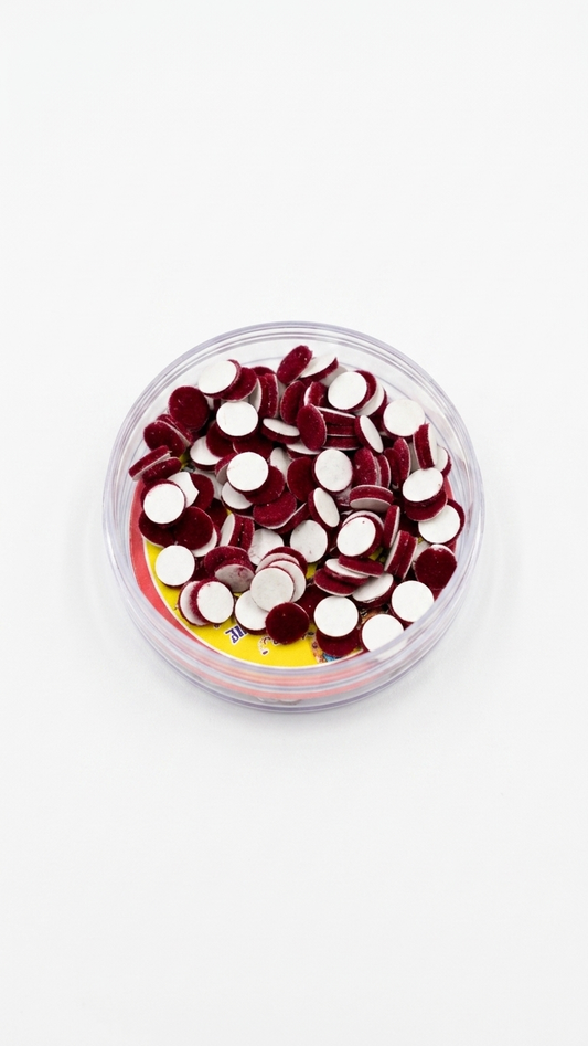 Dark Red Velvet Bindi Box – Round Bindis