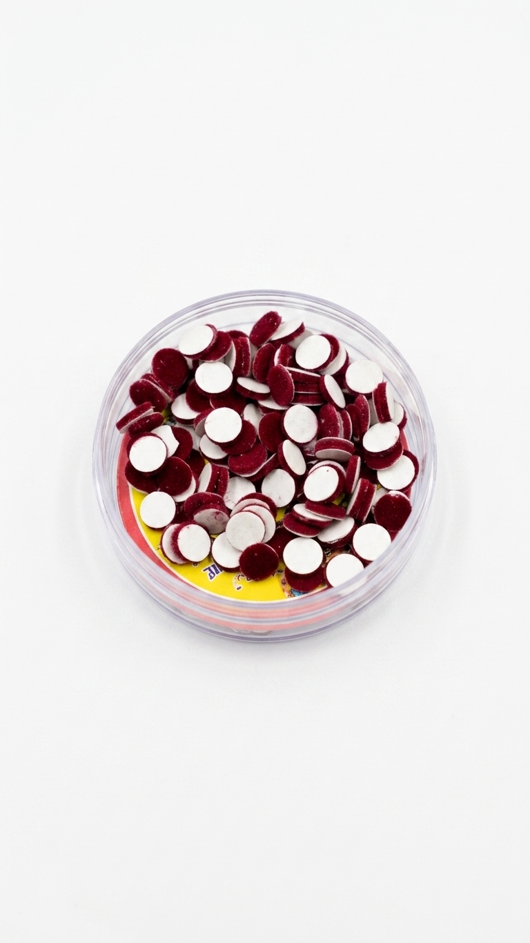 Dark Red Velvet Bindi Box – Round Bindis