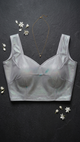 Silver Holographic Saree Blouse | Sleeveless V-Neck Crop