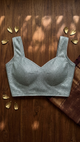 Silver Shimmer Saree Blouse – Sweetheart Neck, Bust 34