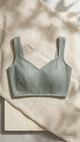 Sage Green Textured Knit Crop Blouse – Bust 34 Waist 30