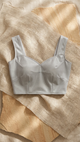Silver Grey Structured Crop Blouse – Bust 40 Waist 32