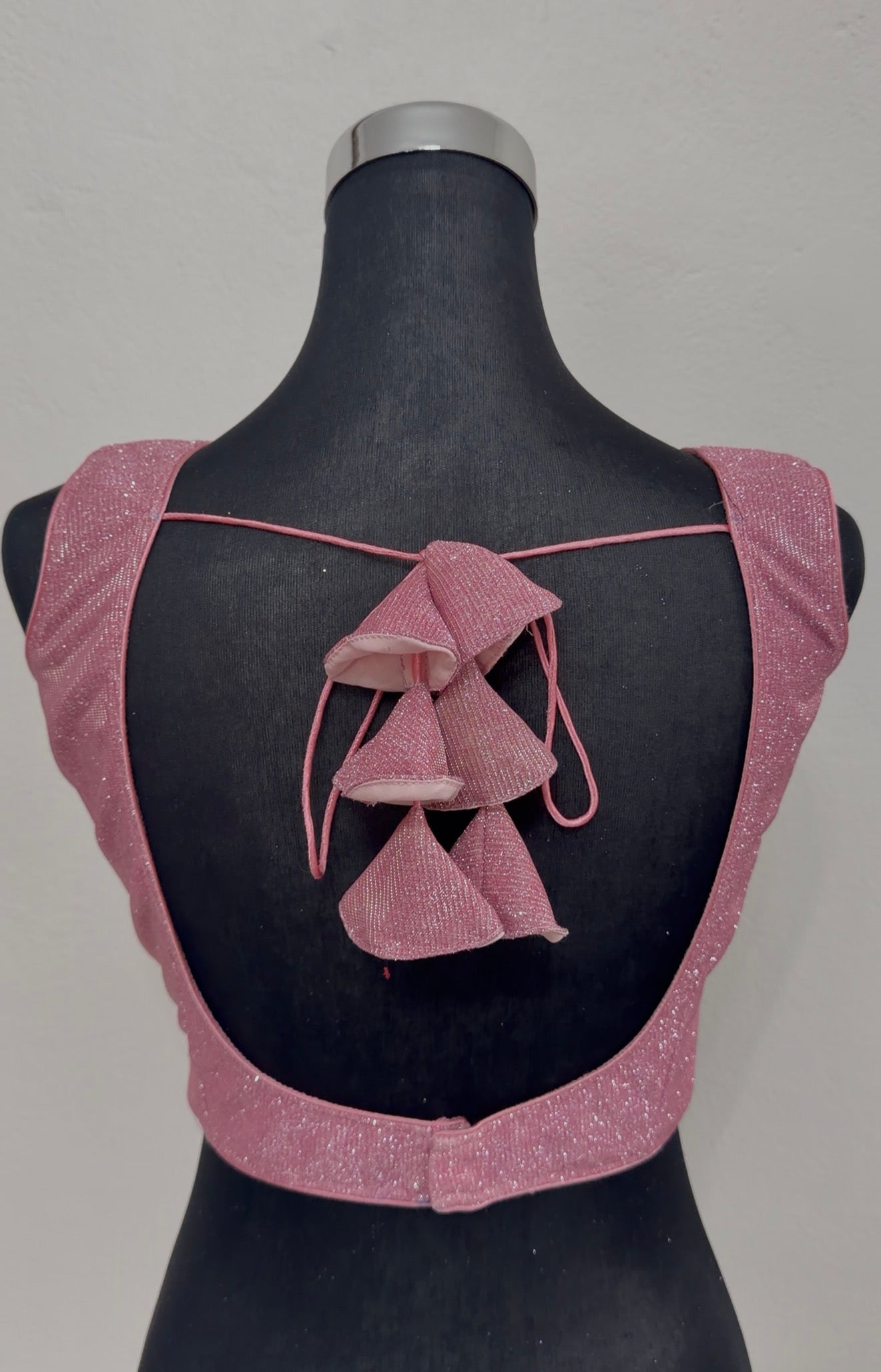 Rose Pink Shimmer Fabric Saree Blouse – Bust 36 Waist 30