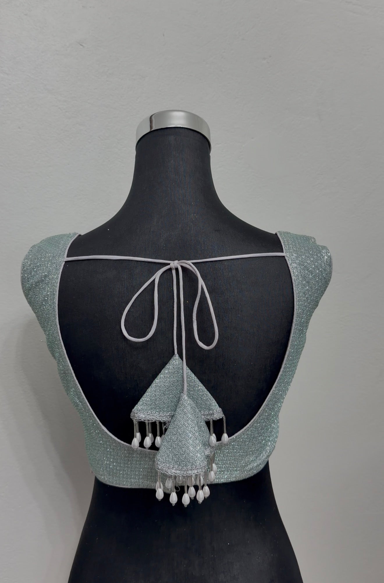 Sage Green Textured Knit Crop Blouse – Bust 34 Waist 30