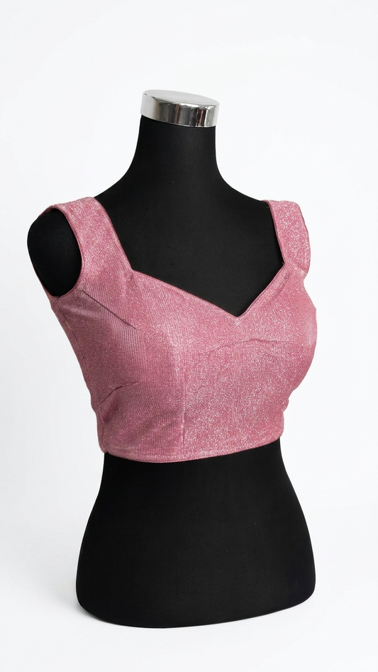 Dusty Rose Shimmer Fabric Saree Blouse – Bust 34 Waist 30