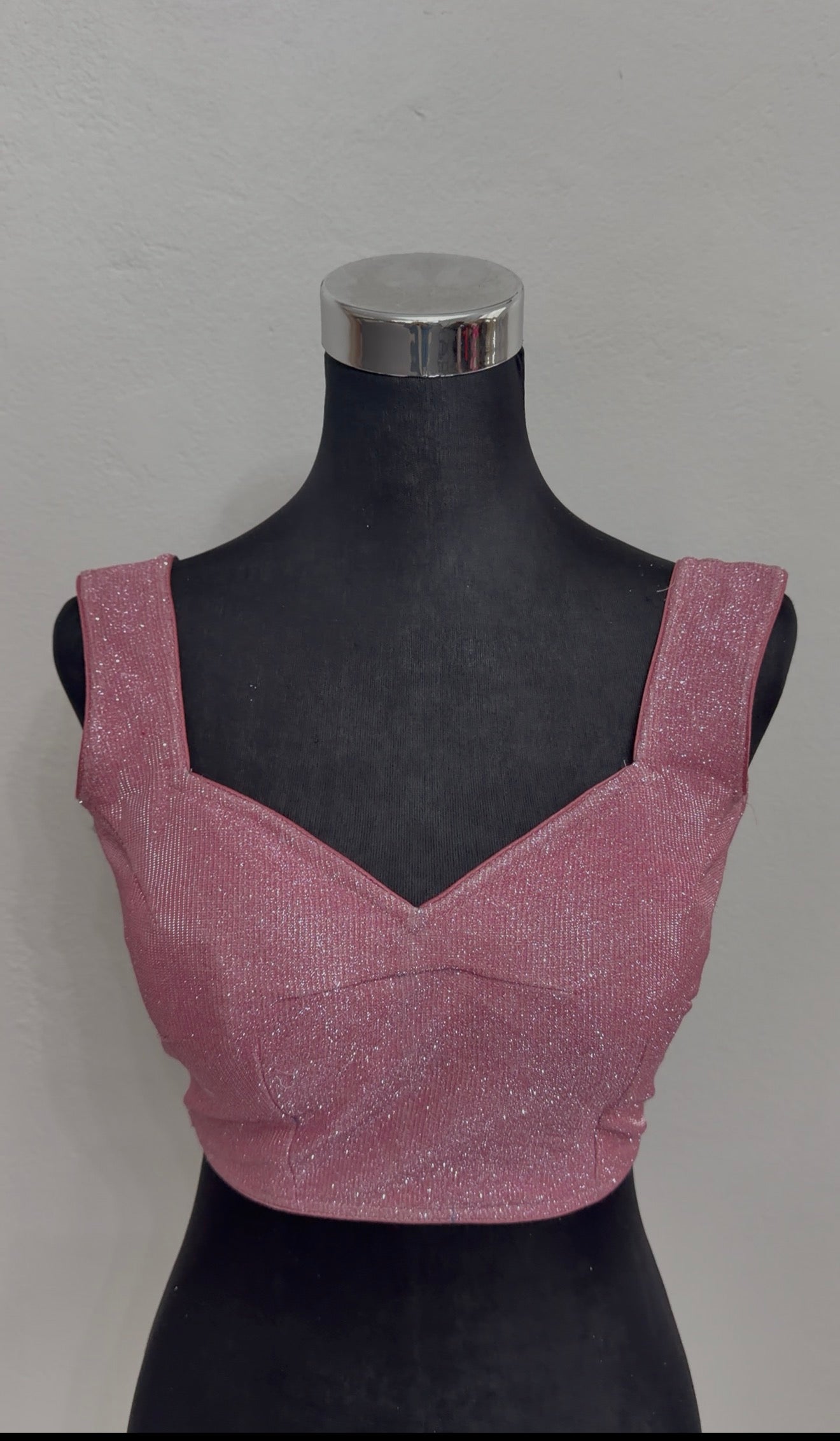 Dusty Rose Shimmer Fabric Saree Blouse – Bust 34 Waist 30