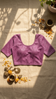 Purple Shimmer Knit Saree Blouse | Stretch Fit 34–44
