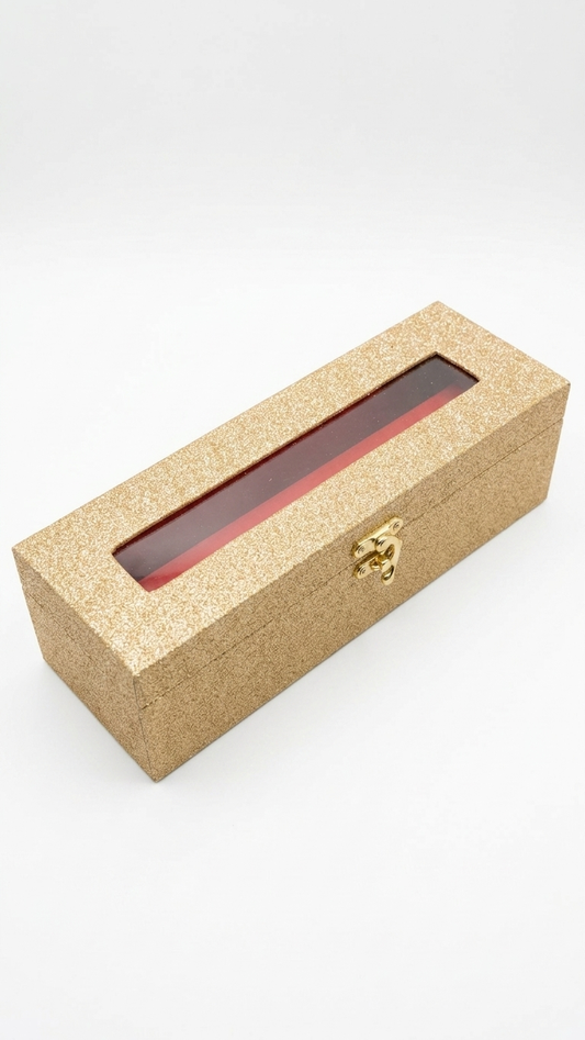 Gold Glitter Bangle Box – Single Rod Display Case