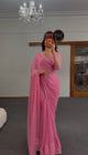 Pink Silver Shimmer Silk Saree