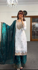 Ivory Zari Fendy Fabric Silk Palazzo Suit Set