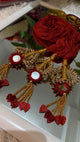 Crimson & Gold Handcrafted Lachha Dori with Mirror & Bead Work