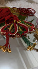 Crimson & Gold Handcrafted Lachha Dori with Beadwork & Tassels