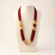 Crimson & Gold Multi-Strand Beaded Potey Necklace