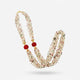 Ivory Multi-Strand Pearl & Ruby Bead Necklace with Gold Accent