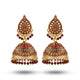 Crimson Gold Meenakari Jhumka Earrings with Ruby Beads