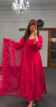 Fuchsia Pintuck Silk Anarkali