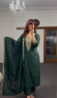 Emerald Gold Silk Kurti Set
