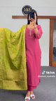 Fuchsia Zari Mix Silk Kurti Set